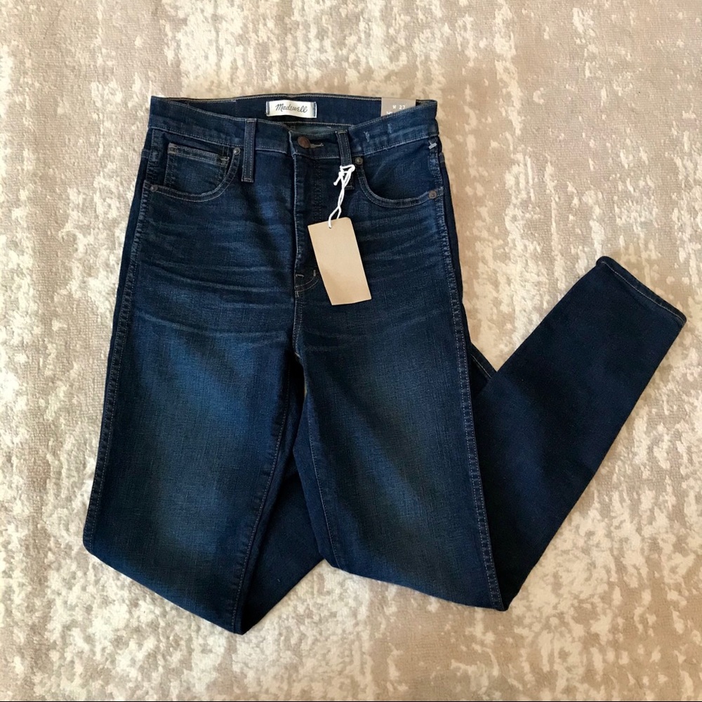 NWT Madewell 10" High Rise Skinny Jeans Dark Wash